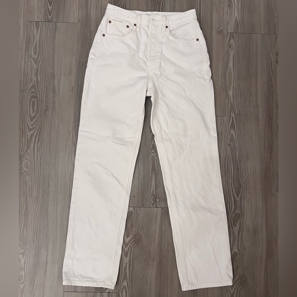 White high rise denim